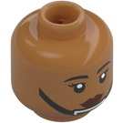 LEGO Mittleres dunkles Fleisch Minifigur Kopf mit Deko (Vertiefte feste Noppen) (3274)