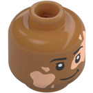 LEGO Medium Dark Flesh Minifigure Head with Decoration (Recessed Solid Stud) (3274)