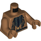 LEGO Medium donker vleeskleurig Minifiguur Torso Tonto met Indian Veren (76382)