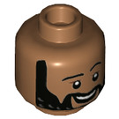 LEGO Mittleres dunkles Fleisch Mo Morrison Minifigure Kopf (Einbau-Vollbolzen) (3626 / 93264)