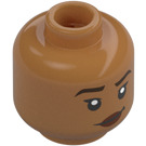 LEGO Medium mørk hud Moana Minifigur Hode (Forsenket solid knott) (3626 / 102142)