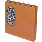 LEGO Mittleres dunkles Fleisch Panel 1 x 6 x 5 mit Dark Mark (Skull mit Snakes) Aufkleber (59349)
