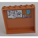 LEGO Chair moyenne foncée Panneau 1 x 6 x 5 avec Trois Picture et une Shelf Autocollant (59349)