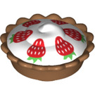 LEGO Średnio Ciemne Miąższ Pie z Biały Cream Filling z Strawberries (12163 / 32800)