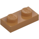 LEGO Mittleres dunkles Fleisch Platte 1 x 2 (3023 / 28653)