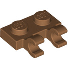 LEGO Medium Donker Vleeskleurig Plaat 1 x 2 met Horizontaal Clips (clips met platte voorkant) (60470)