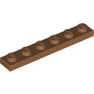 LEGO Mittleres dunkles Fleisch Platte 1 x 6 (3666)
