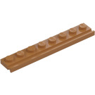 LEGO Carne medio scuro Piastra 1 x 8 con Porta Guida (4510)