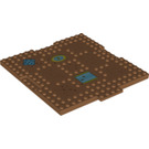 LEGO Medium Dark Flesh Plate 16 x 16 x 0.7 with Wood Grain / Rug (38894)