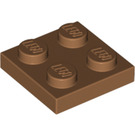 LEGO Mittleres dunkles Fleisch Platte 2 x 2 (3022 / 94148)
