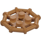 LEGO Medium Mörk Hud Platta 2 x 2 med Bar Karm Octagonal (Runda knoppar) (75937)