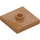 LEGO Medium Dark Flesh Plate 2 x 2 with Groove and 1 Center Stud (23893 / 87580)