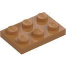 LEGO Mittleres dunkles Fleisch Platte 2 x 3 (3021)