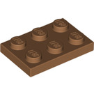 LEGO Mittleres dunkles Fleisch Platte 2 x 3 (3021)