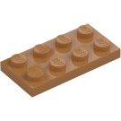 LEGO Keskitumma ihonvärinen Levy 2 x 4 (3020)