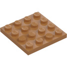 LEGO Mittleres dunkles Fleisch Platte 4 x 4 (3031)