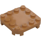 LEGO Keskitumma ihonvärinen Levy 4 x 4 x 0.7 jossa Pyöristetyt kulmat ja Empty Middle (66792)