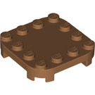 LEGO Medium Donker Vleeskleurig Plaat 4 x 4 x 0.7 met Afgeronde hoeken en Empty Middle (66792)