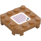 LEGO Medium Dark Flesh Plate 4 x 4 x 0.7 with Rounded Corners and Empty Middle with 2 Arrows Scanner Code (1625 / 109704)