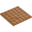 LEGO Carne medio scuro Piastra 6 x 6 (3958)