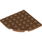 LEGO Mittleres dunkles Fleisch Platte 6 x 6 Runden Ecke (6003)