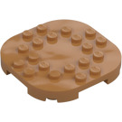 LEGO Medium Dark Flesh Plate 6 x 6 x 0.7 Round Semicircle (66789)