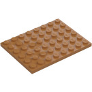 LEGO Keskitumma ihonvärinen Levy 6 x 8 (3036)