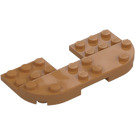 LEGO Keskitumma ihonvärinen Levy 8 x 4 x 0.7 jossa Pyöristetyt kulmat (73832)