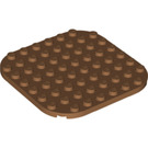 LEGO Medium Dark Flesh Plate 8 x 8 Round with Rounded Corners (65140)