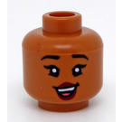 LEGO Medium Donker Vleeskleurig Pocahontas Hoofd (Verzonken Solid Stud) (3626 / 101980)