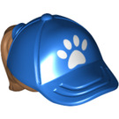 LEGO Carne oscura medio Coleta Pelo con Azul Gorra con Paw Print (35660 / 61404)