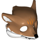 LEGO Medium Donker Vleeskleurig Skunk / Fox Masker met Wit Fur (Fox) (13546 / 14293)