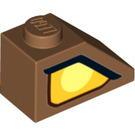 LEGO Medium Dark Flesh Slope 1 x 2 (45°) with Yellow eye right (3040)