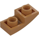 LEGO Mittleres dunkles Fleisch Schrägstein 1 x 2 Gebogen Invers (24201)