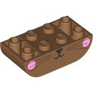 LEGO Medium Dark Flesh Slope Brick 2 x 4 Curved Inverted with Whiskers and Pink Cheeks (106111 / 108943)