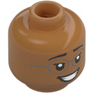 LEGO Medium Dark Flesh Soccer Goalie, Female (Lavender) Minifigure Head (Recessed Solid Stud) (3626 / 100327)