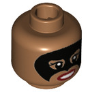 LEGO Mittleres dunkles Fleisch Soccer Mom Batgirl Minifigure Kopf (Einbau-Vollbolzen) (3626 / 36125)