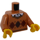 LEGO Mittleres dunkles Fleisch Pullover mit Diamant Muster und Weiß Hemd Torso (973 / 76382)