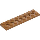 LEGO Medium mørkt kød Technic Plade 2 x 8 med Huller (3738)