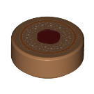 LEGO Chair moyenne foncée Tuile 1 x 1 Rond avec Biscuit (28226 / 98138)