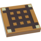 LEGO Medium Dark Flesh Tile 2 x 2 with Minecraft Crafting Table Grid with Groove (3068 / 19177)