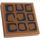 LEGO Mittleres dunkles Fleisch Fliese 2 x 2 mit Platz Waffle Muster Aufkleber mit Nut (3068)