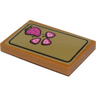 LEGO Medium Dark Flesh Tile 2 x 3 with Cutting / Chopping Board and Strawberries Sticker (26603)