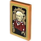 LEGO Medium Dark Flesh Tile 2 x 3 with Portrait of Goblin with Dark Red Suit Sticker (26603)