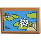 LEGO Medium Dark Flesh Tile 2 x 3 with Water Lillies Picture