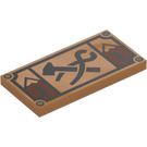 LEGO Medium Mörk Hud Bricka 2 x 4 med Blacksmith Sign (75169 / 87079)