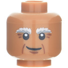 LEGO Medium Dark Flesh Vitruvius Head with Bushy Eyebrows (Recessed Solid Stud) (3626)