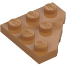 LEGO Keskitumma ihonvärinen Kiila Levy 3 x 3 Kulma (2450)