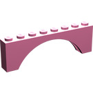 LEGO Medium Dark Pink Arch 1 x 8 x 2 Thick Top and Reinforced Underside (3308)