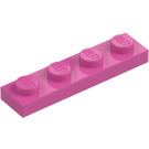 LEGO Medium donkerroze Plaat 1 x 4 (3710)